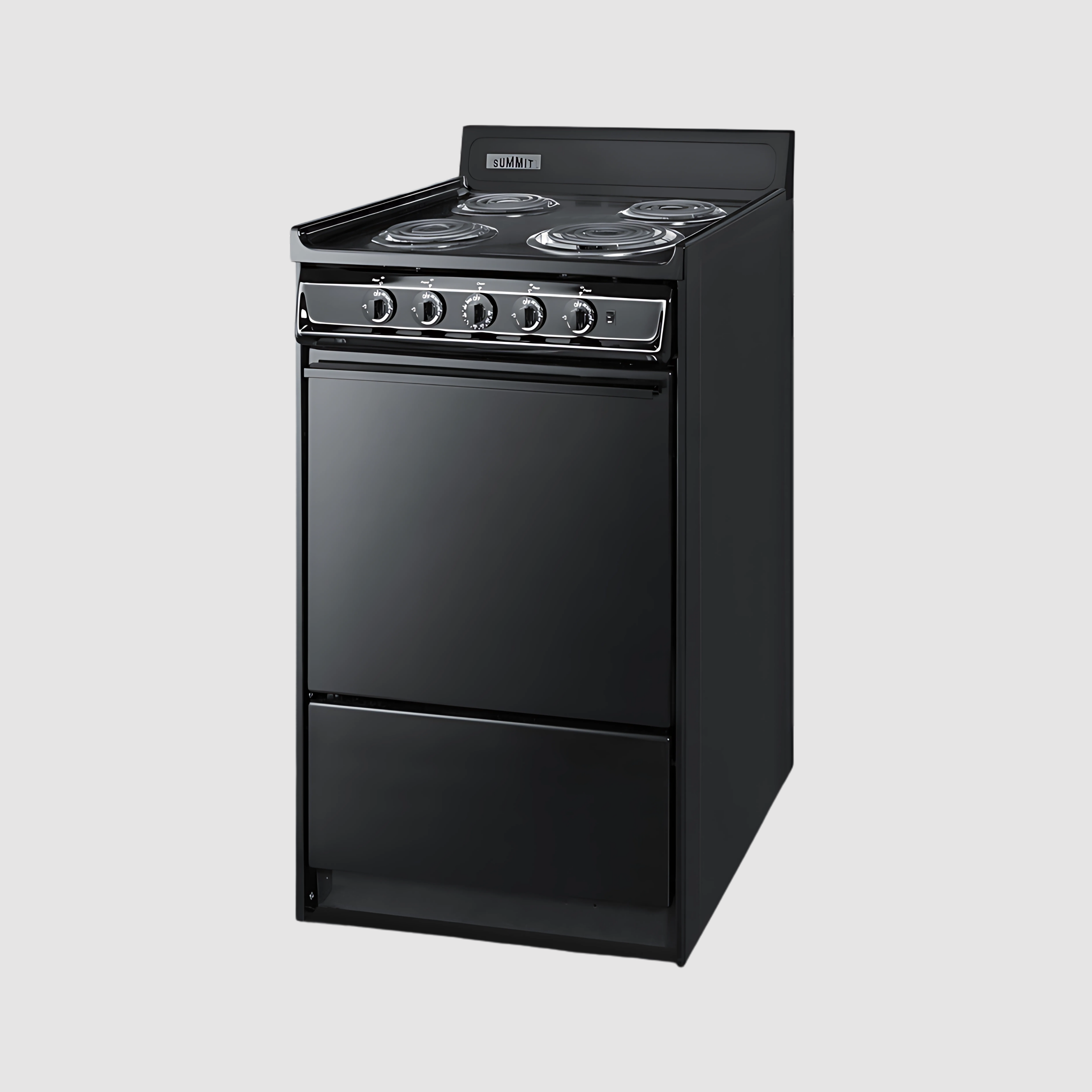 Summit 20" Wide Electric Coil Top Range with 4 Iches Backguard WEM110