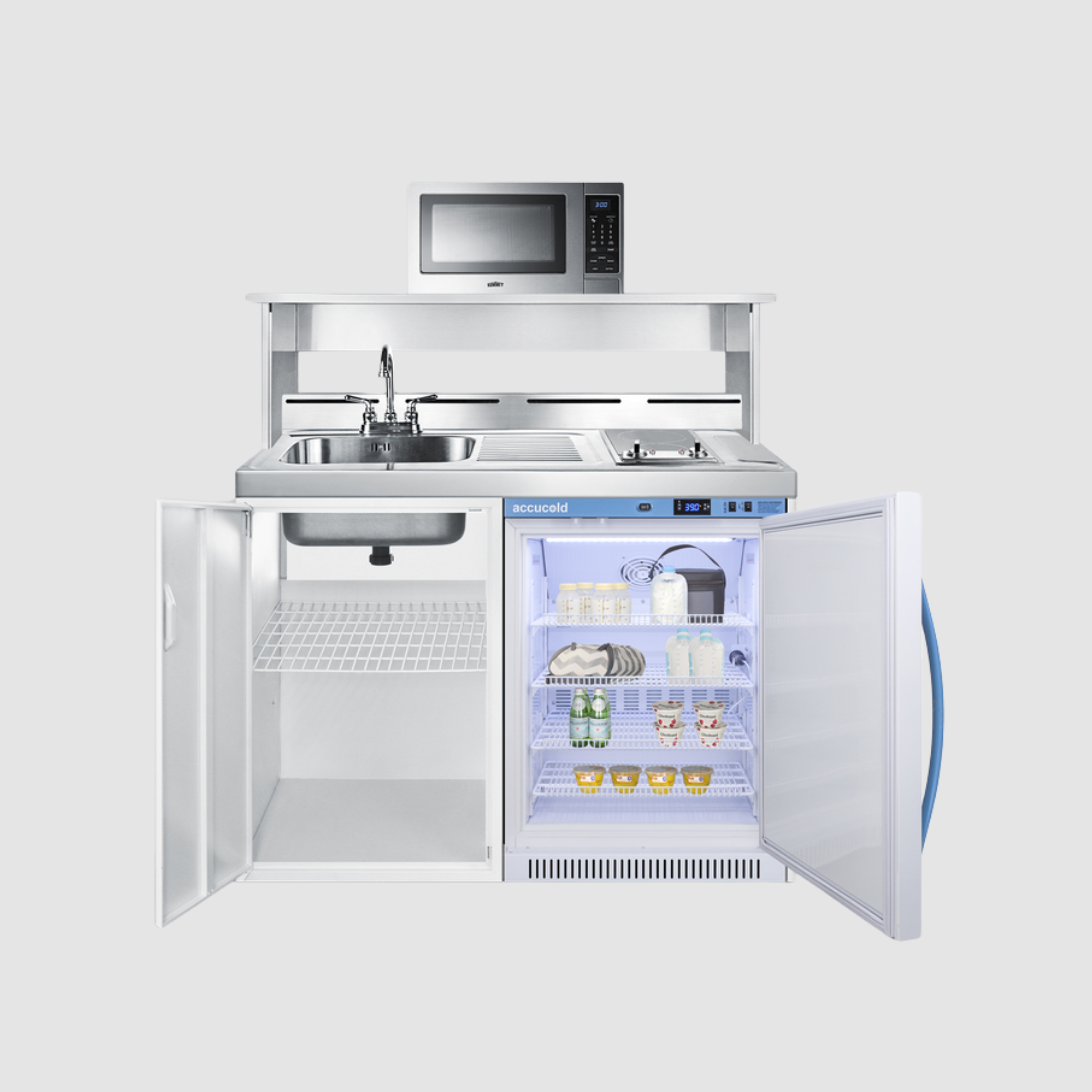 Summit 48" Wide All-In-One Wellness Room Kitchenette with Microwave C48ELMCMW