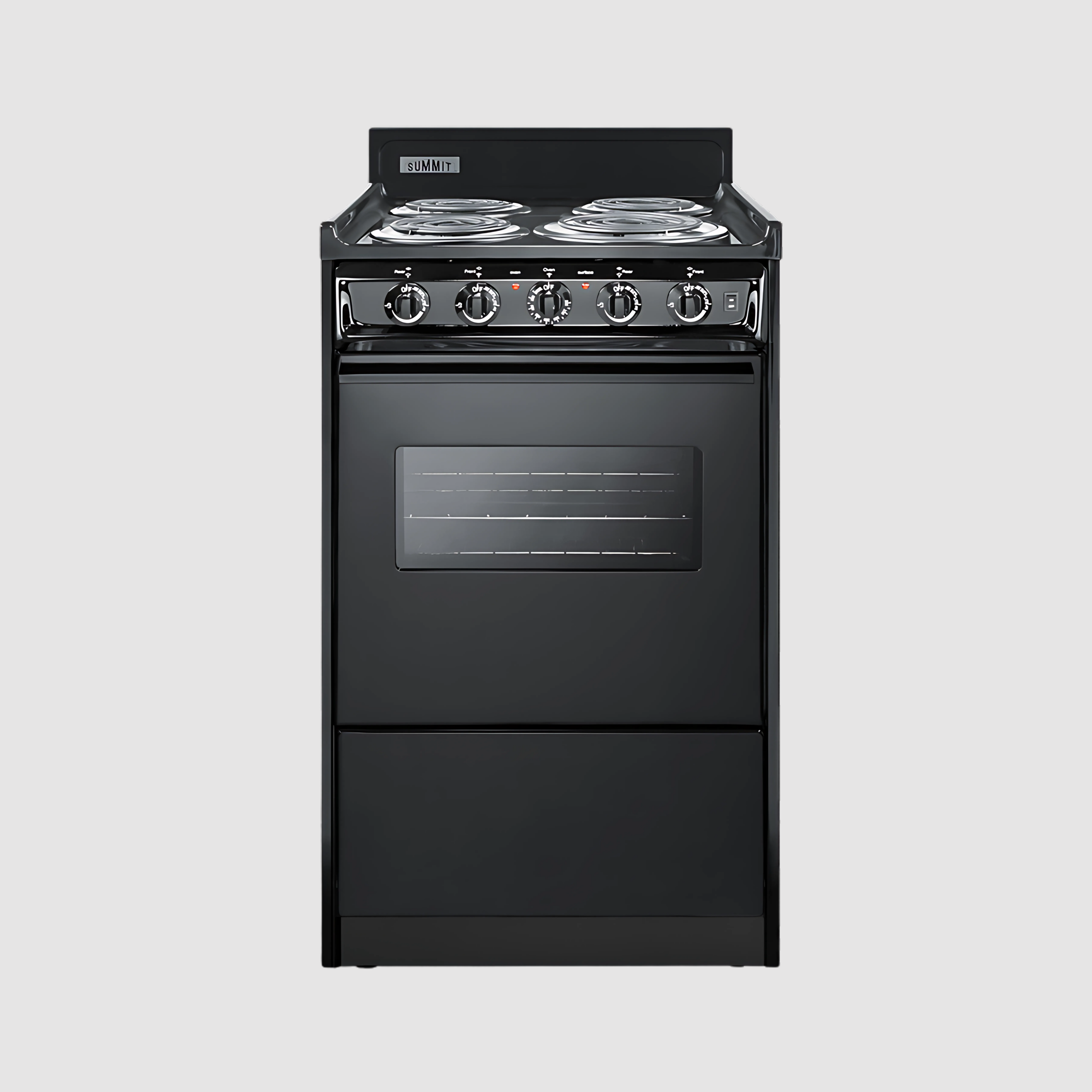 Summit 20" Wide Electric Coil Top Range with 4 Iches Backguard WEM110
