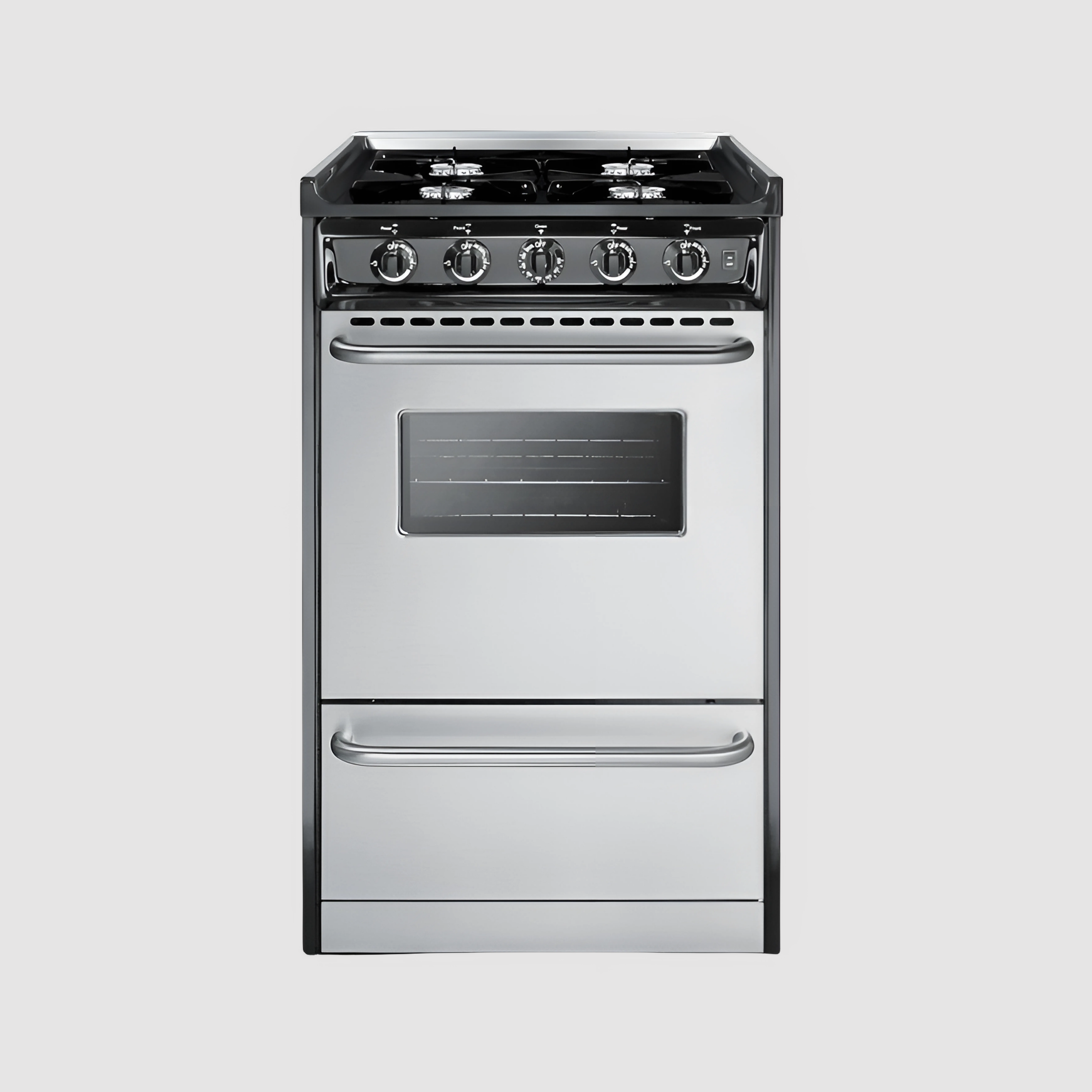 Summit 20" Wide Gas Range, Open Burners TNM1107BRW
