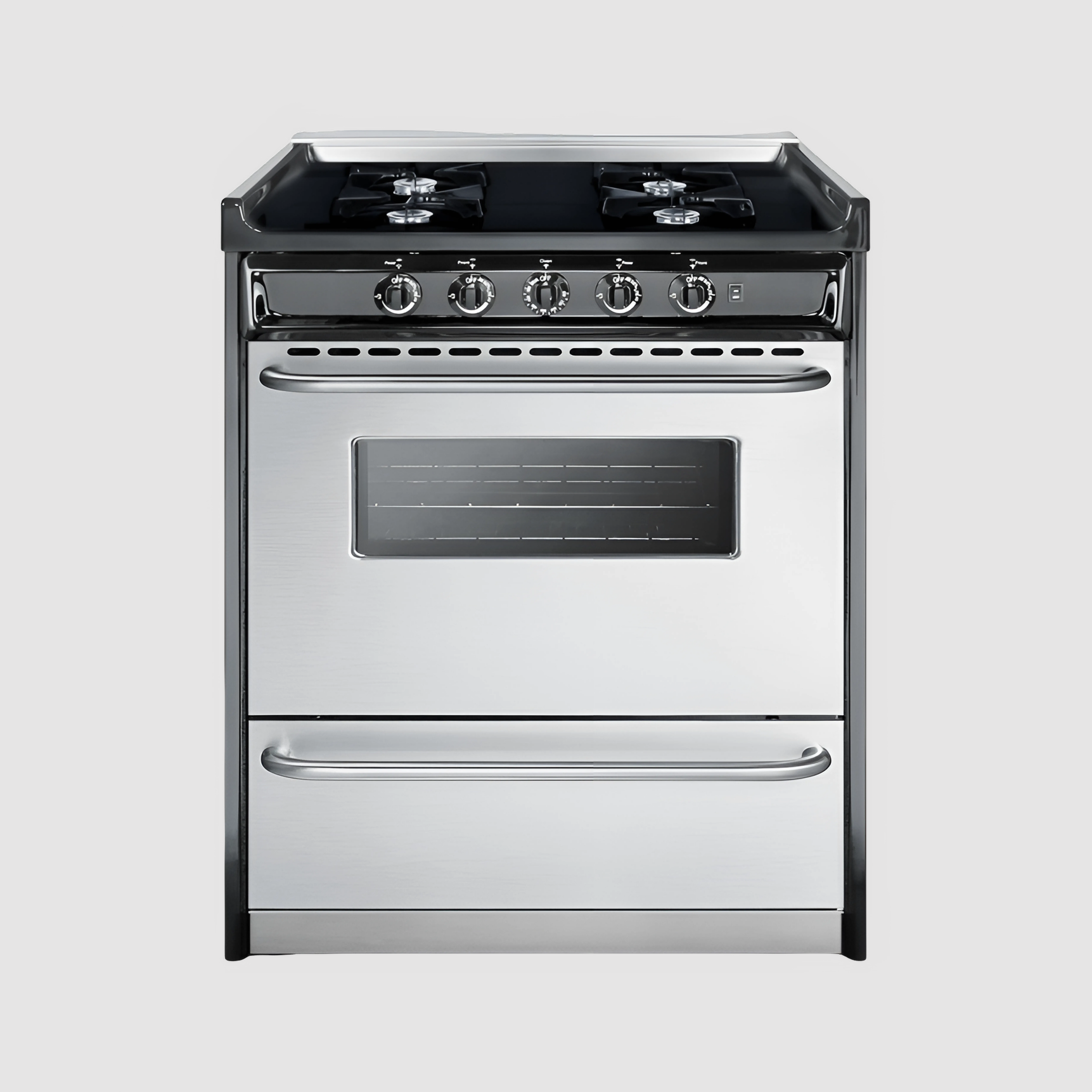Summit 20" Wide Gas Range, Open Burners TNM1107BRW