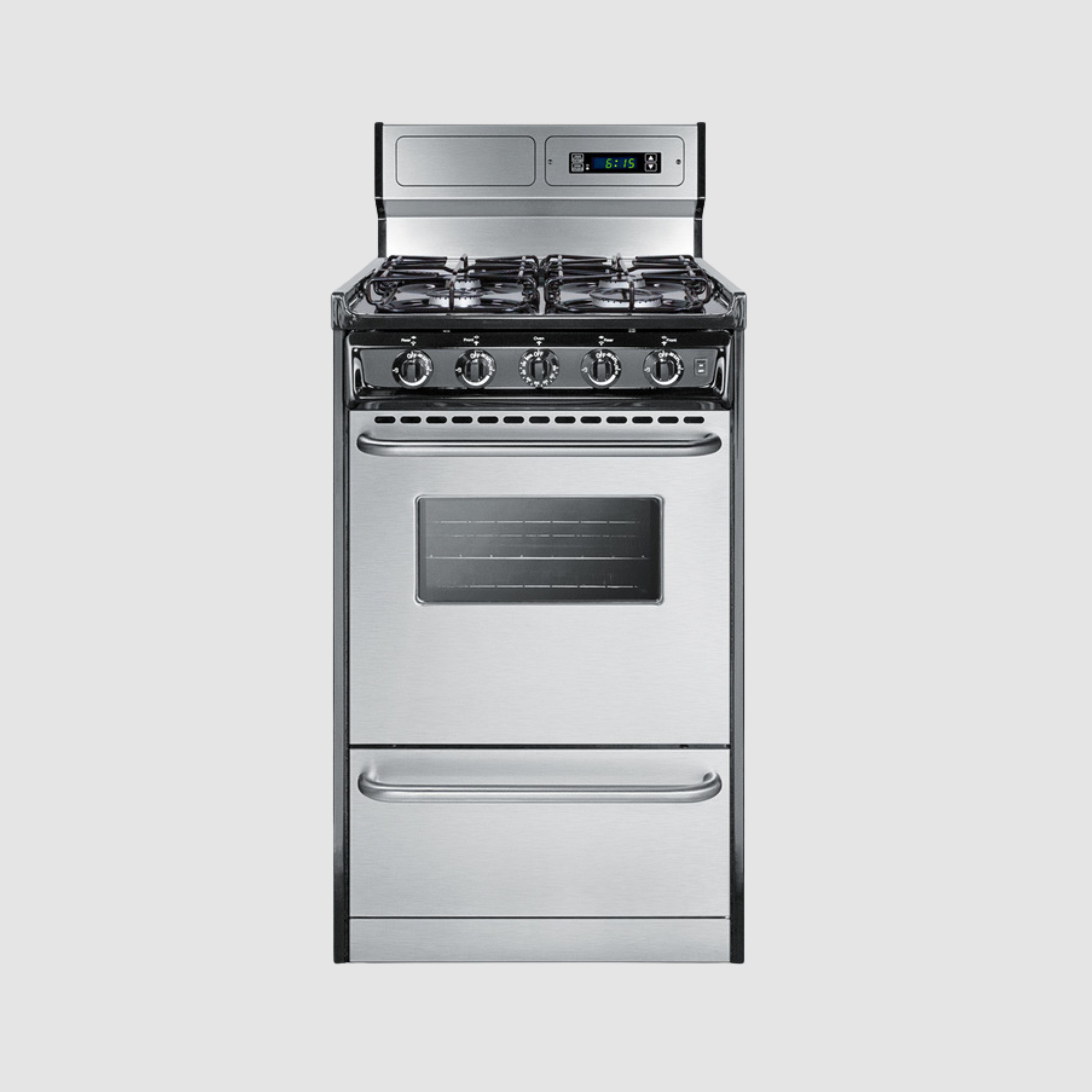 Summit 20" Wide Gas Range, Open Burners TNM1107BRW