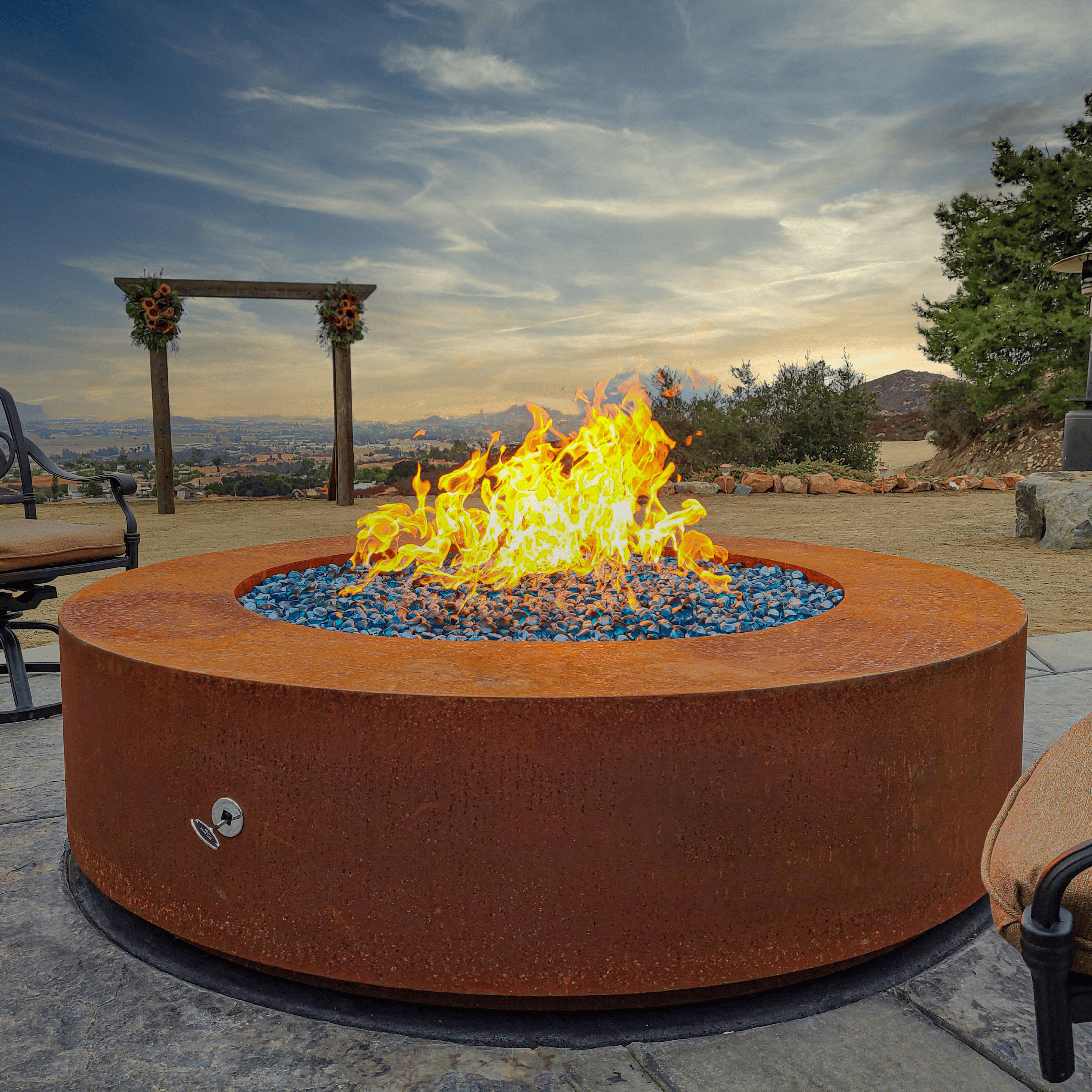 The Outdoor Plus Unity Round Fire Pit - 24″ Tall Powder Coat Steel
