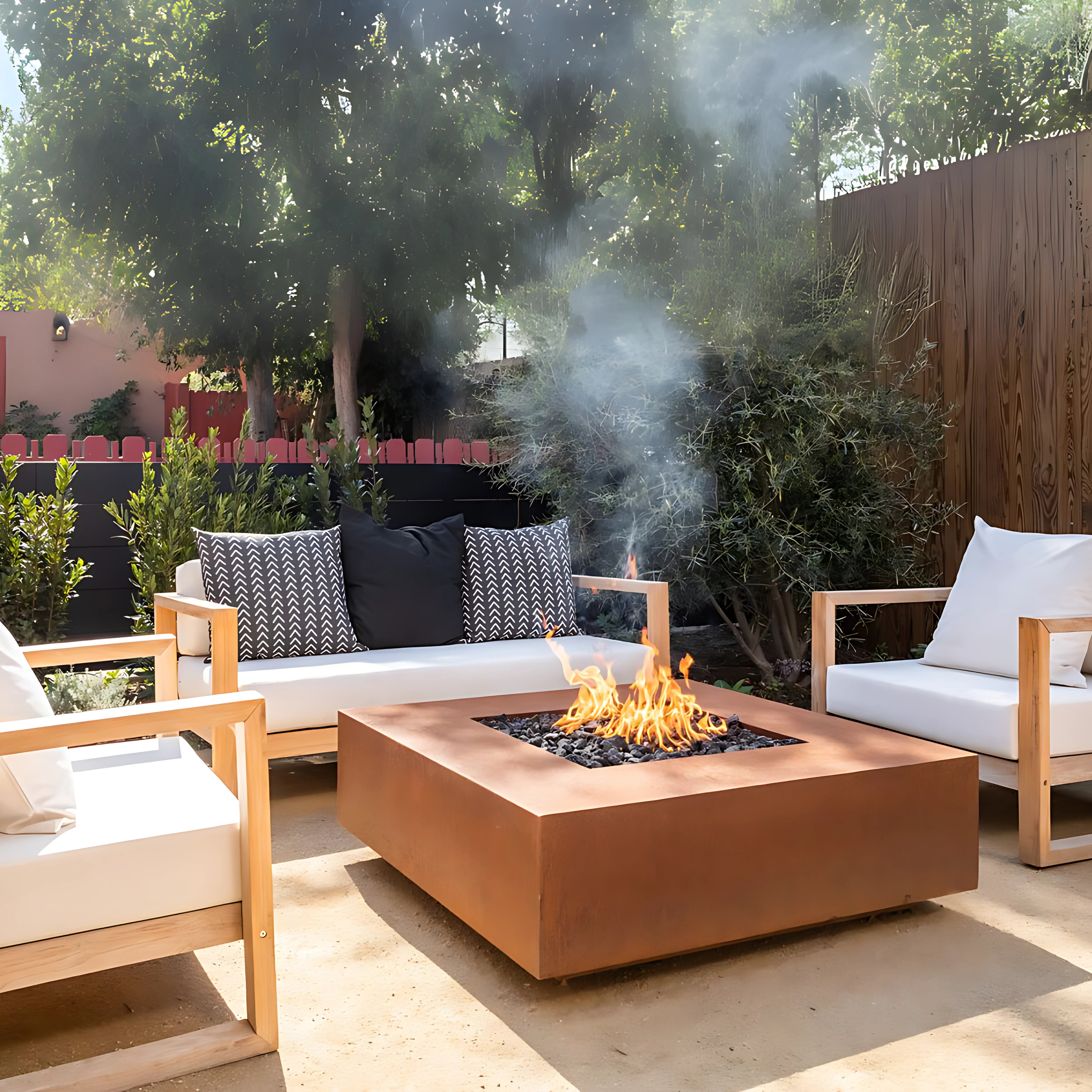 The Outdoor Plus Cabo Square Fire Pit - Powder Coat