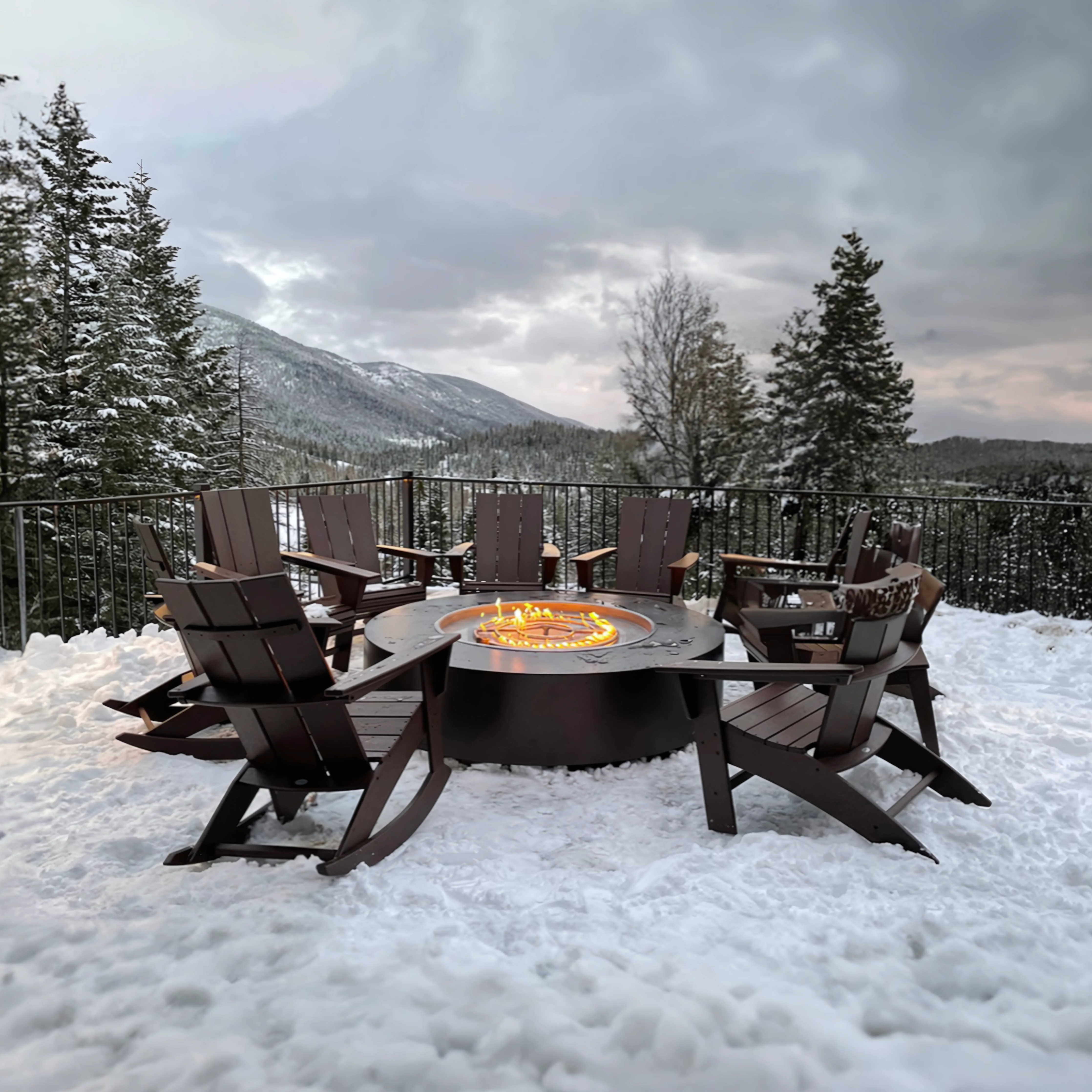 The Outdoor Plus Unity Round Fire Pit - 24″ Tall Powder Coat Steel