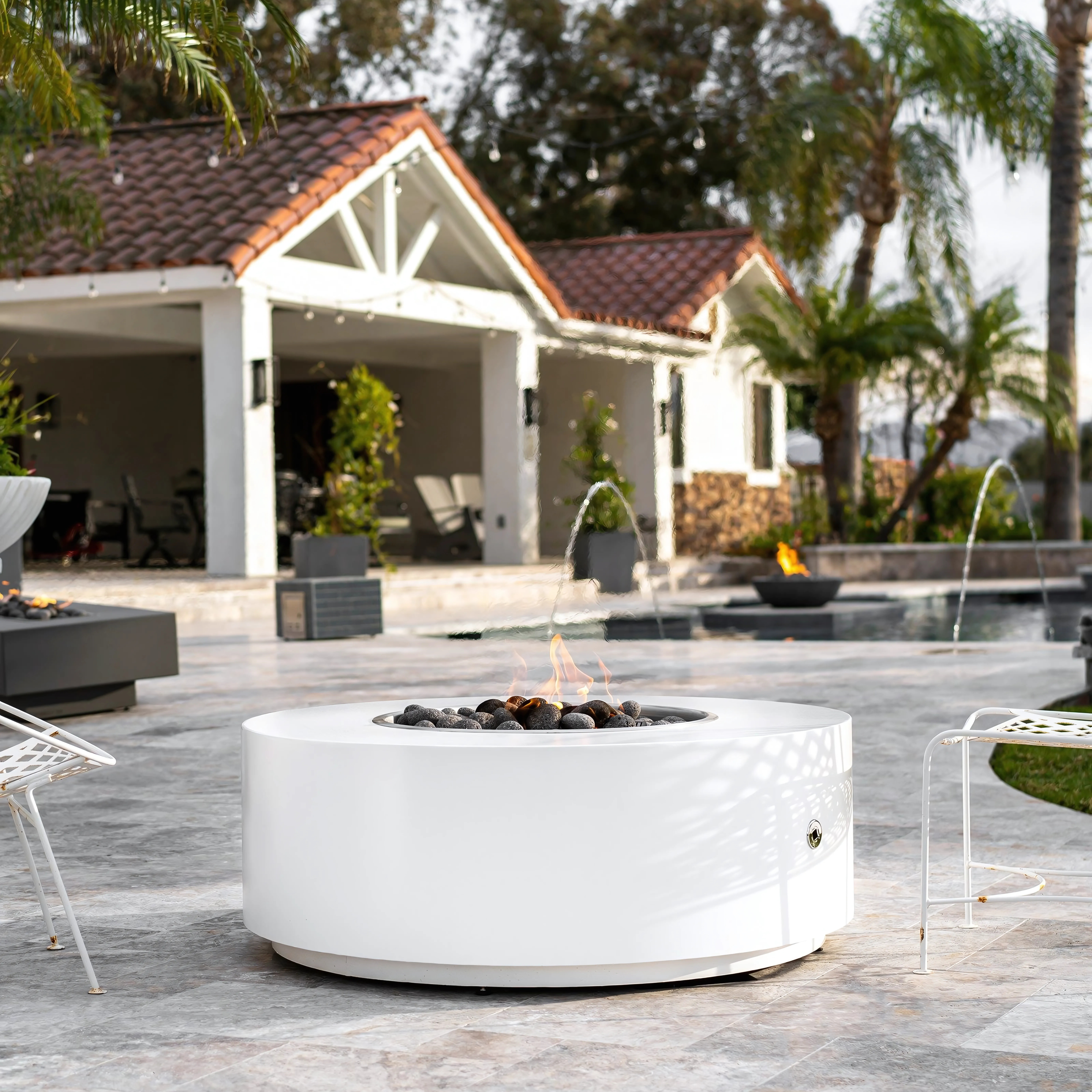 The Outdoor Plus Unity Round Fire Pit - 24″ Tall Powder Coat Steel